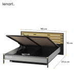 Łóżko z pojemnikiem z oświetleniem GRIS GS-02 160