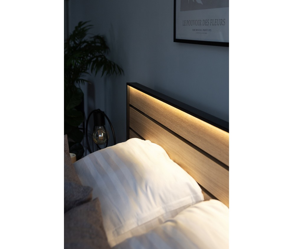 Łóżko z pojemnikiem z oświetleniem GRIS GS-02 180