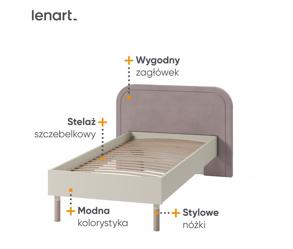 Łóżko ze stelażem HARMONY HR-08 90