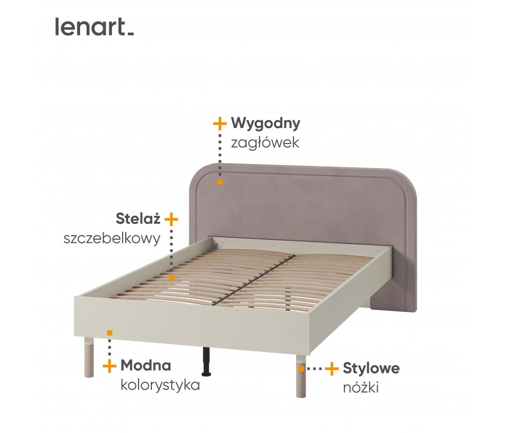 Łóżko ze stelażem HARMONY HR-09 120