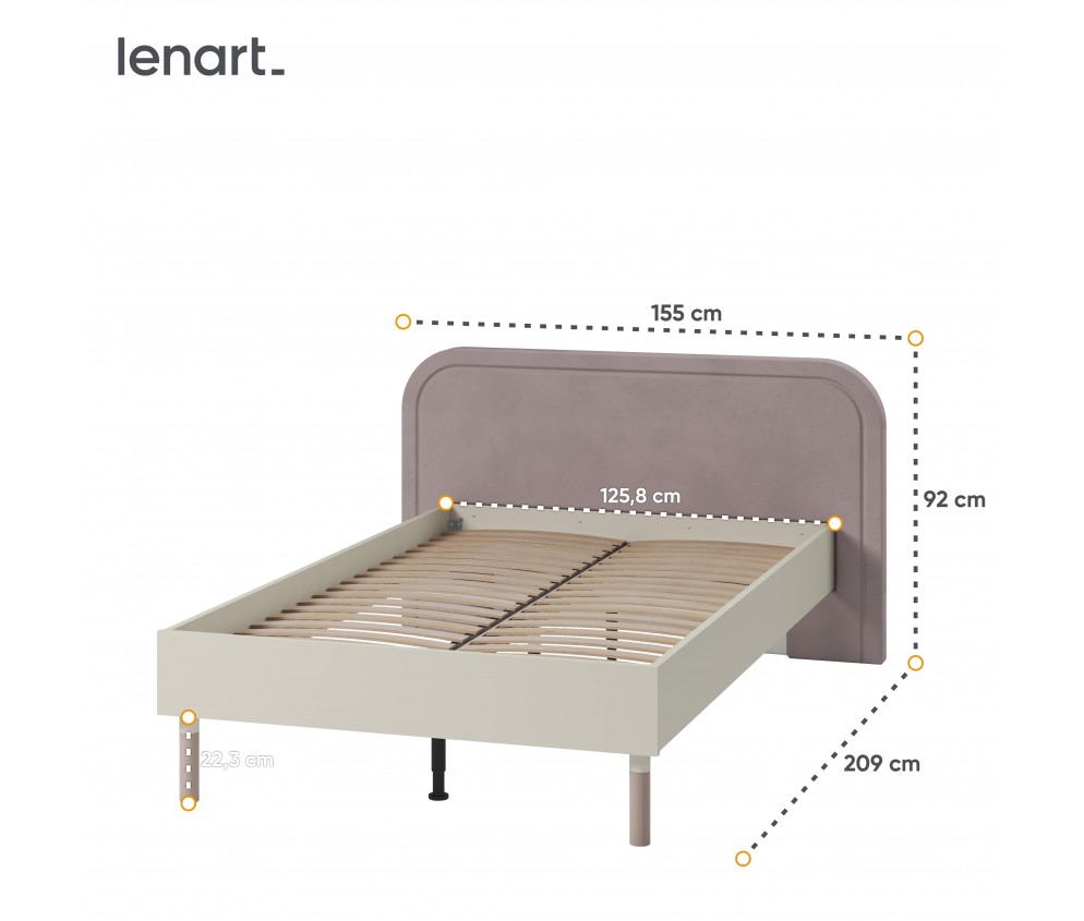 Łóżko ze stelażem HARMONY HR-09 120