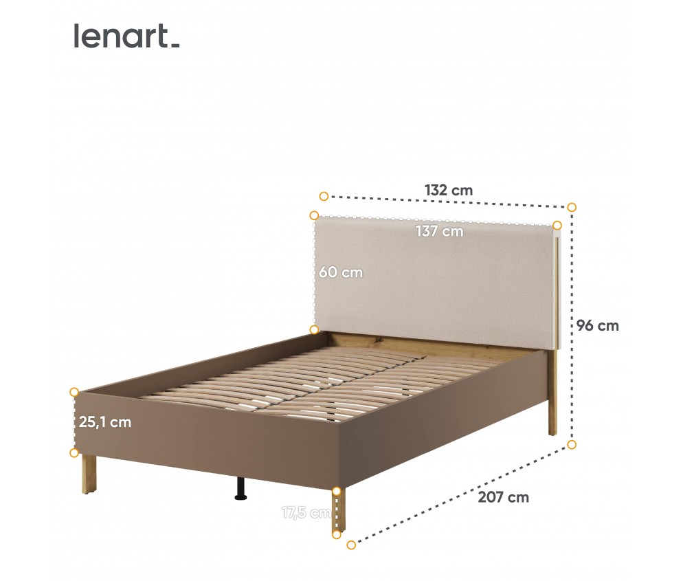 Łóżko 120 ze stelażem LENNY LY-08