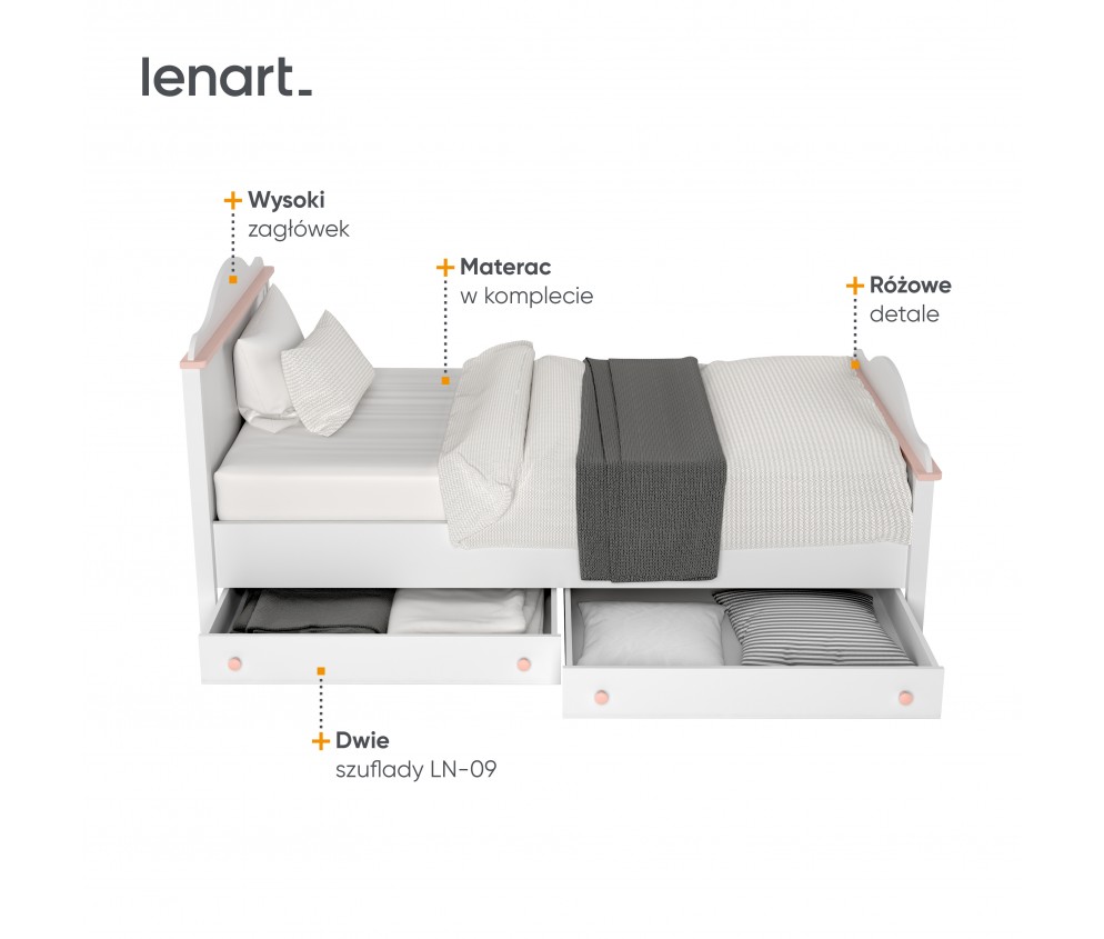 Łóżko z materacem LUNA LN-08