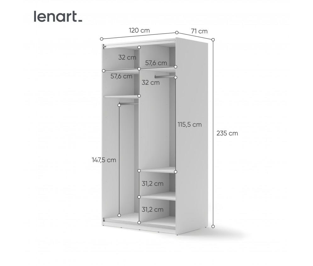 Szafa przesuwna 120 MAXI MX-01