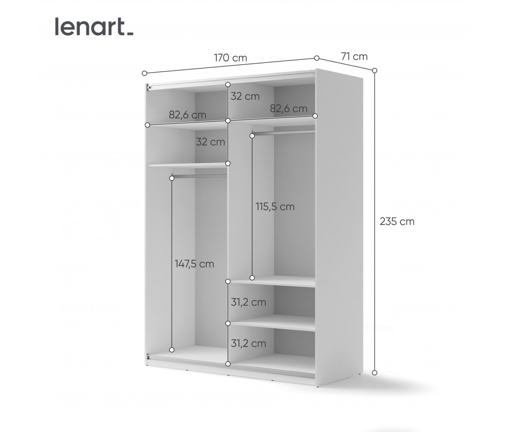 Szafa przesuwna 170 MAXI MX-03