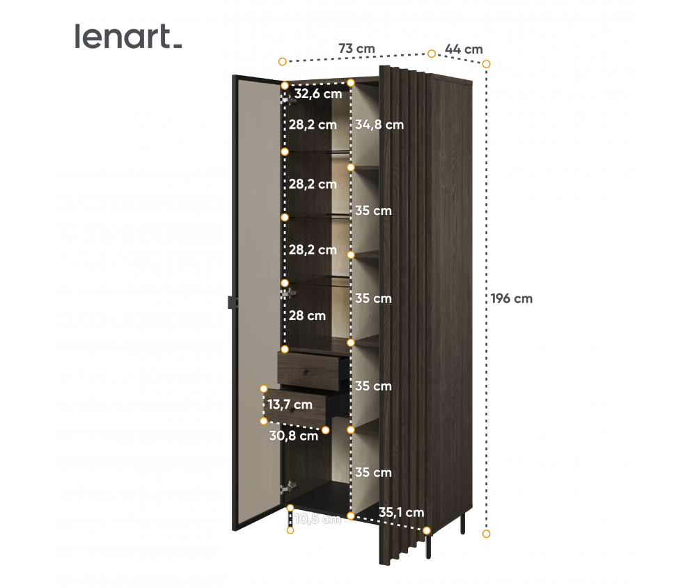 Witryna z oświetleniem PIEMONTE PE-02