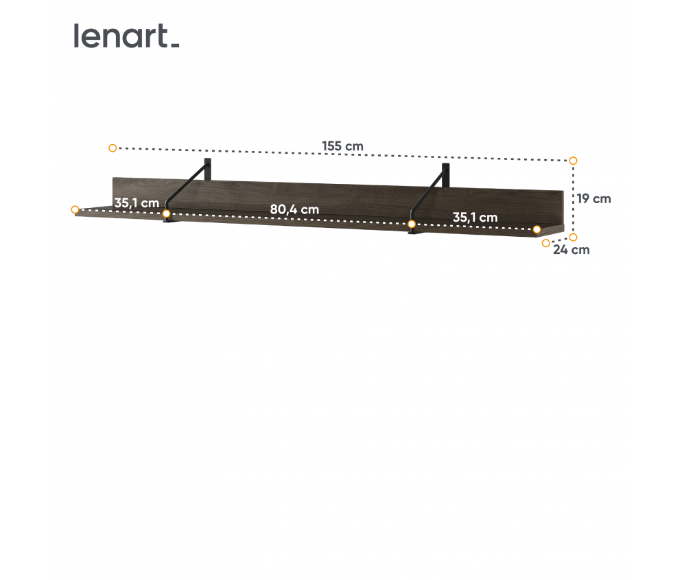 Półka wisząca PIEMONTE PE-04
