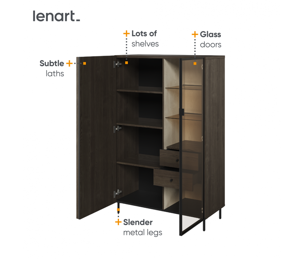 Witryna z oświetleniem PIEMONTE PE-06