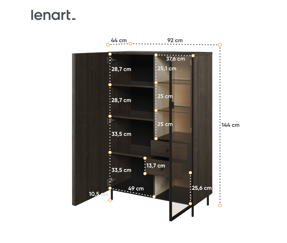 Witryna z oświetleniem PIEMONTE PE-06