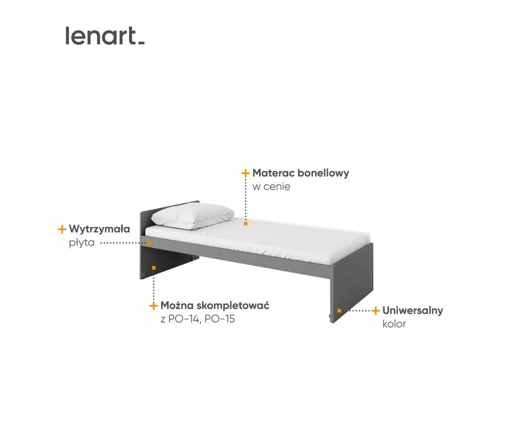 Łóżko górne z materacem POK PO-13