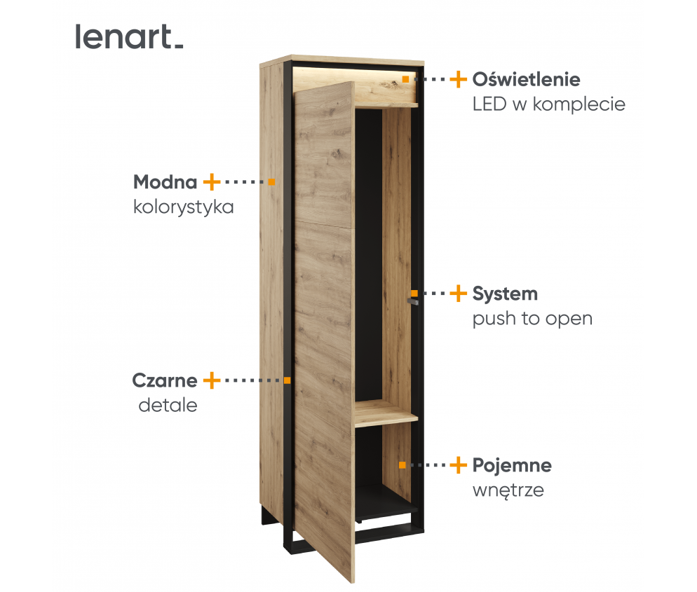 Szafa z oświetleniem QUANT GARDEROBA QG-01