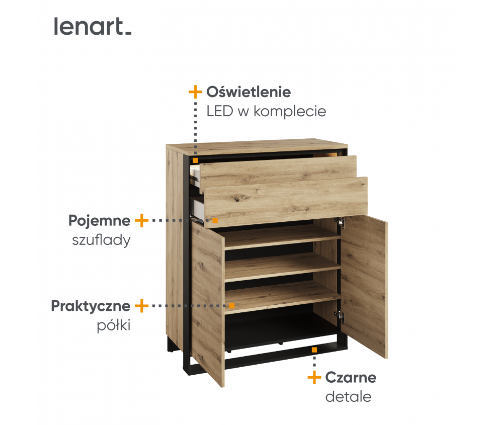 Komoda z oświetleniem QUANT GARDEROBA QG-02