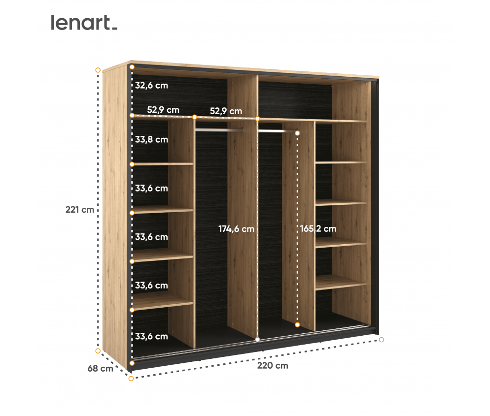 Szafa przesuwna z oświetleniem QUANT SYPIALNIA QS-01