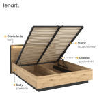 Łóżko z pojemnikiem i oświetleniem QUANT SYPIALNIA QS-02 (160)