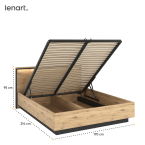 Łóżko z pojemnikiem i oświetleniem QUANT SYPIALNIA QS-02 (160)