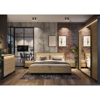 Łóżko z pojemnikiem i oświetleniem QUANT SYPIALNIA QS-02 (160)