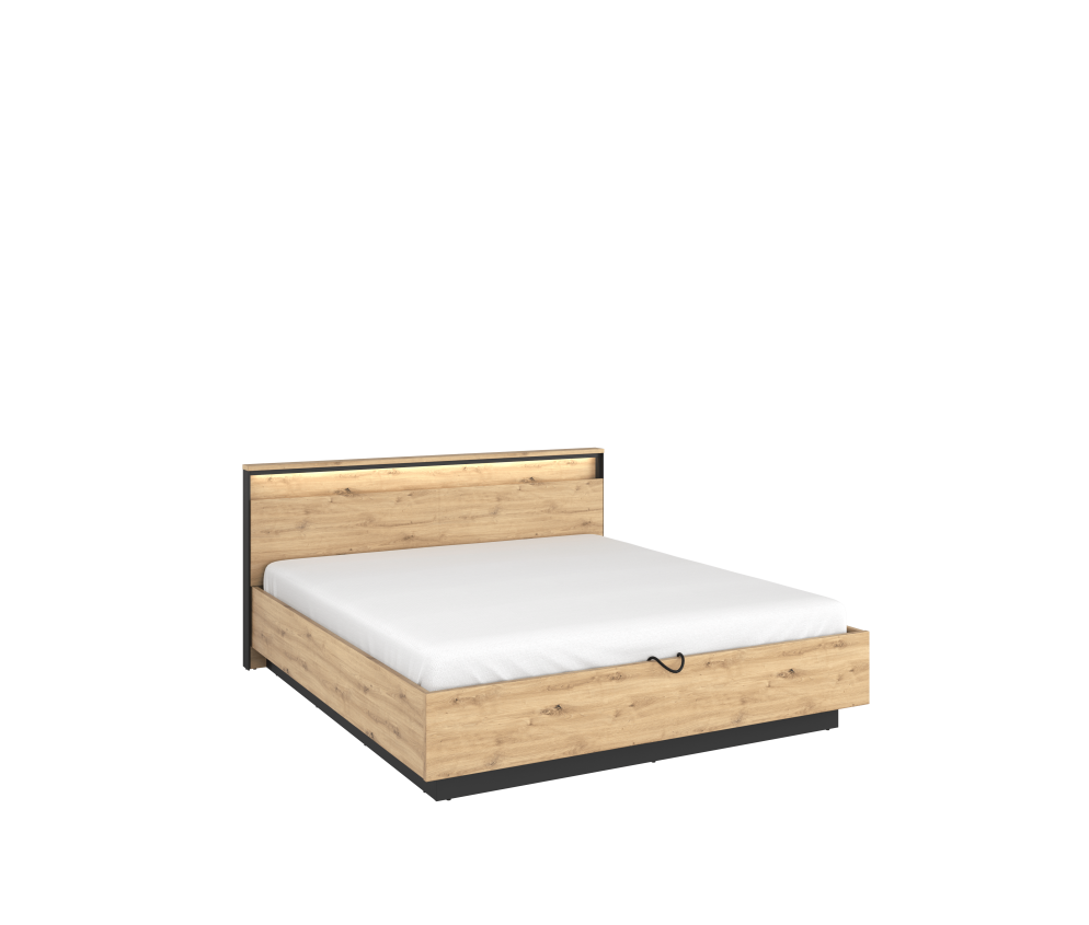 Łóżko z pojemnikiem i oświetleniem SYPIALNIA QUANT QS-02 (180)