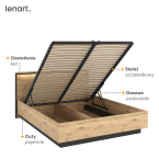 Łóżko z pojemnikiem i oświetleniem SYPIALNIA QUANT QS-02 (180)