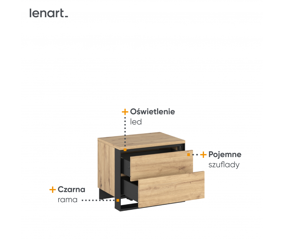 Stolik nocny z oświetleniem SYPIALNIA QS-03