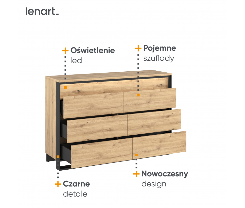 Komoda z oświetleniem QUANT SYPIALNIA QS-04