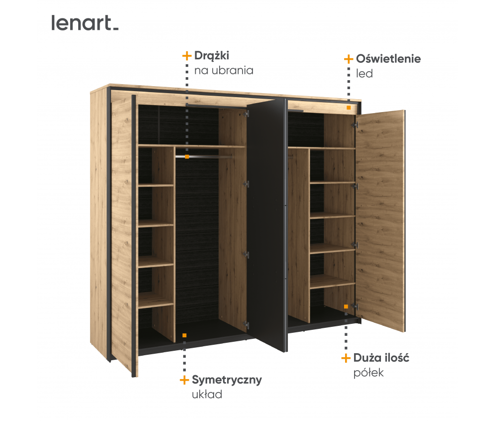 Szafa z oświetleniem SYPIALNIA QUANT QS-05