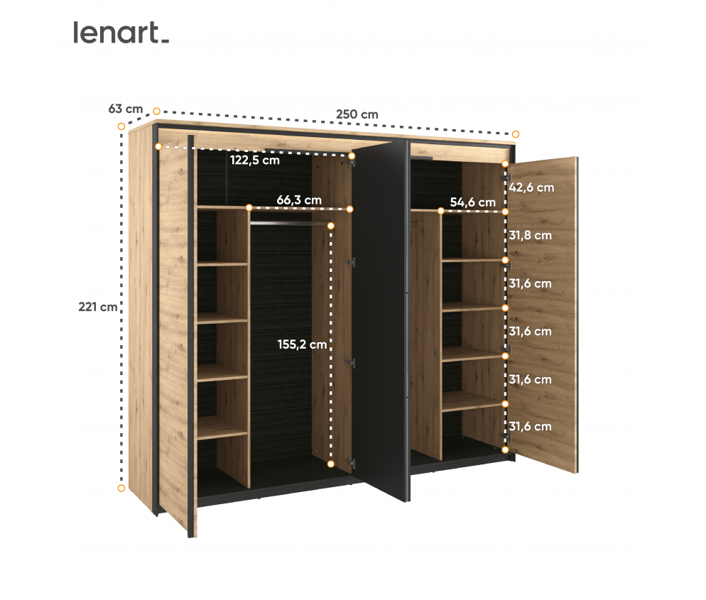 Szafa z oświetleniem SYPIALNIA QUANT QS-05