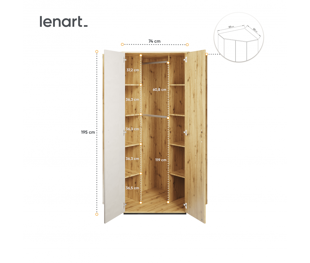 Szafa narożna QUBIC QB-01