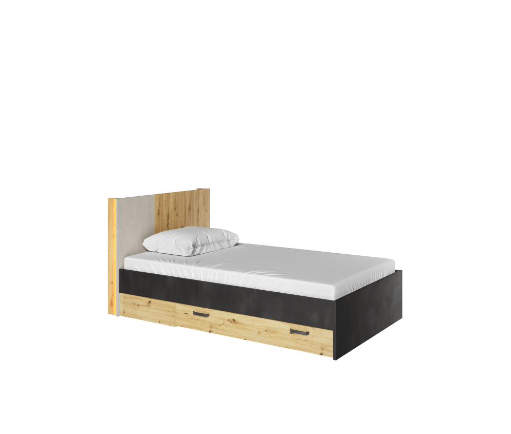 Łóżko 120 ze stelażem z oświetleniem QUBIC QB-11