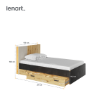 Łóżko 120 ze stelażem z oświetleniem QUBIC QB-11