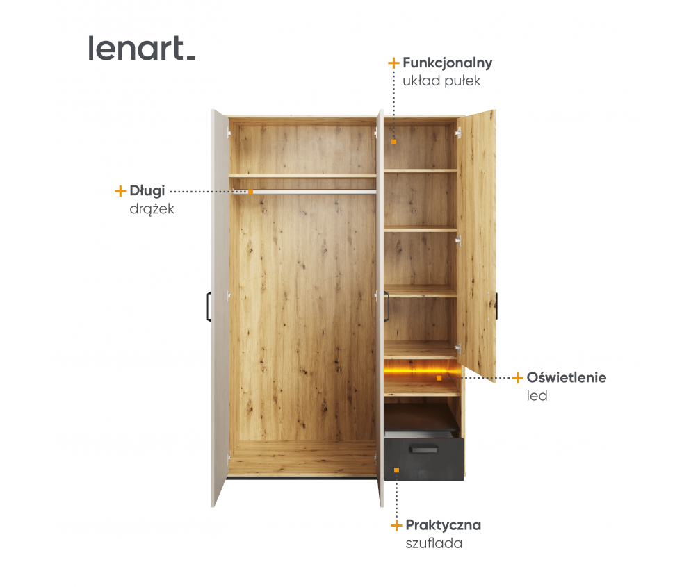 Szafa z oświetleniem QUBIC QB-02