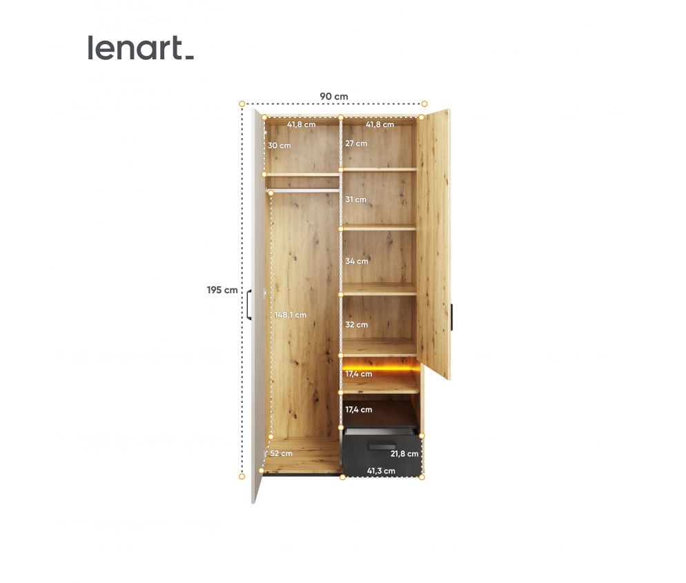 Szafa z oświetleniem QUBIC QB-03