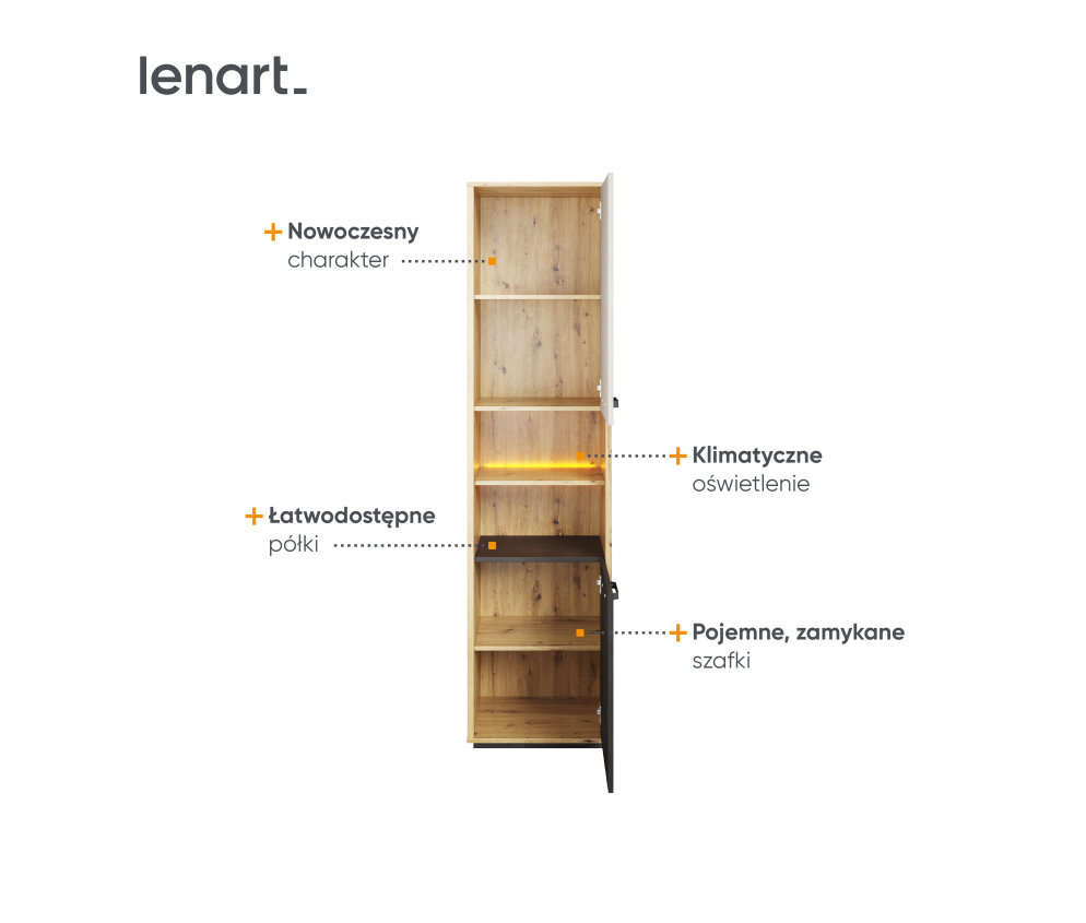 Regał z oświetleniem QUBIC QB-04