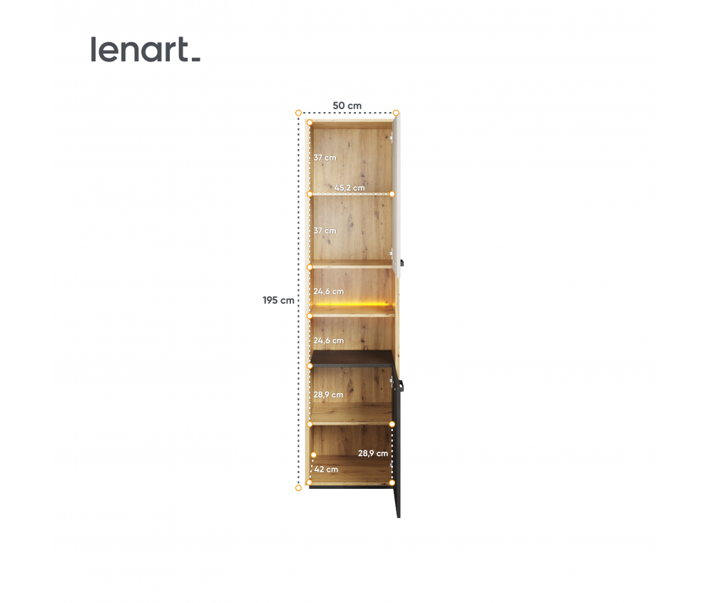 Regał z oświetleniem QUBIC QB-04