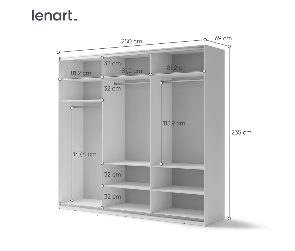 Szafa przesuwna 250 MAXI MX-06