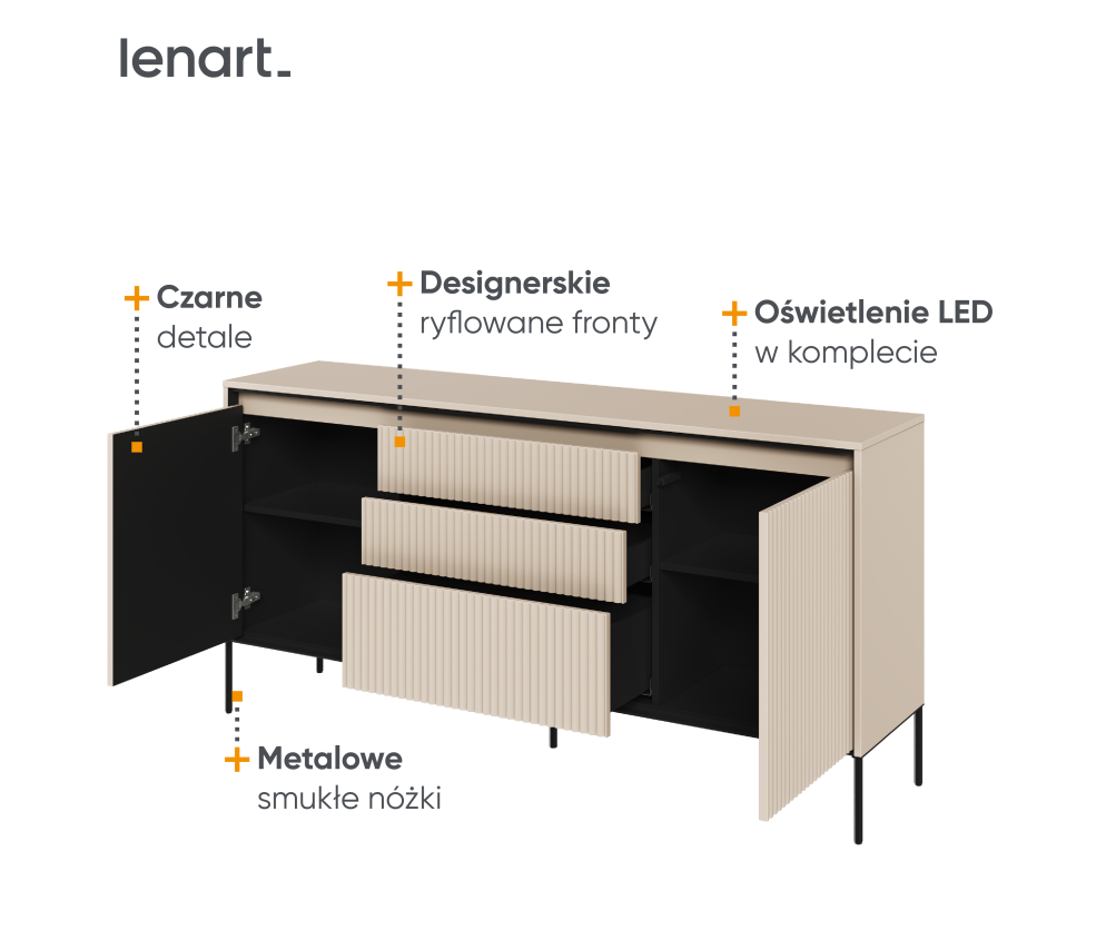 Komoda z oświetleniem TREND TR-01 Beżowa