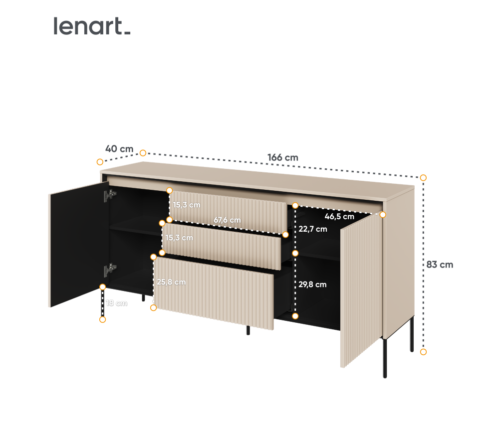 Komoda z oświetleniem TREND TR-01 Beżowa