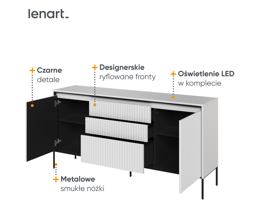 Komoda z oświetleniem TREND TR-01 Biała