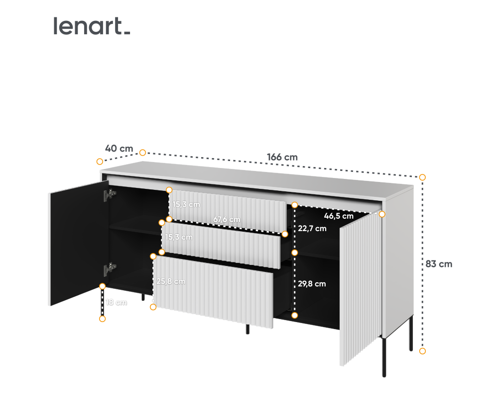 Komoda z oświetleniem TREND TR-01 Biała