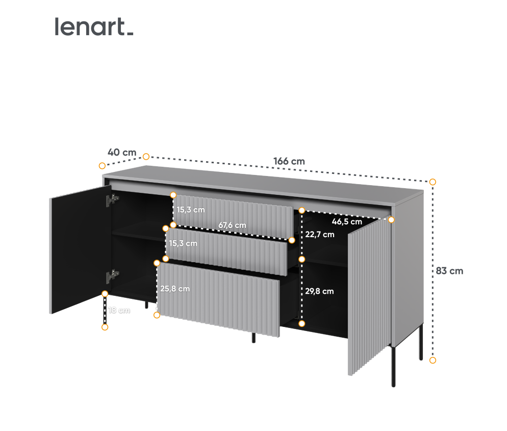 Komoda z oświetleniem TREND TR-01 Szara