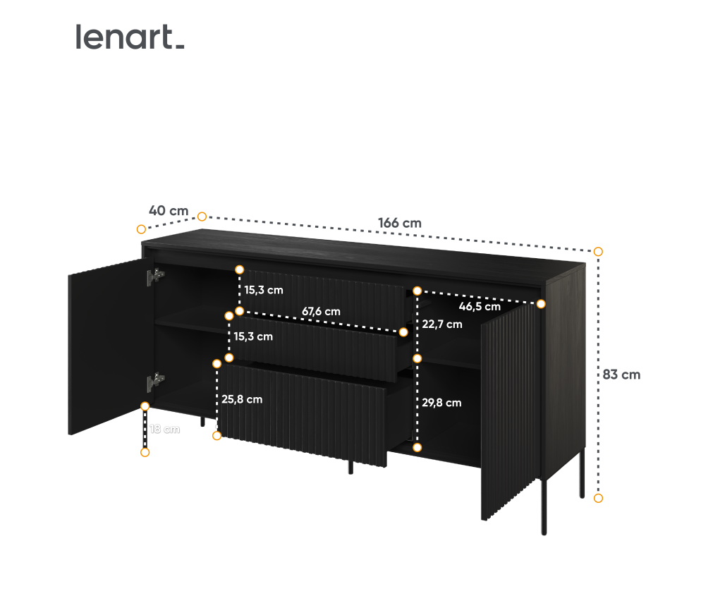 Komoda z oświetleniem TREND TR-01 Czarna