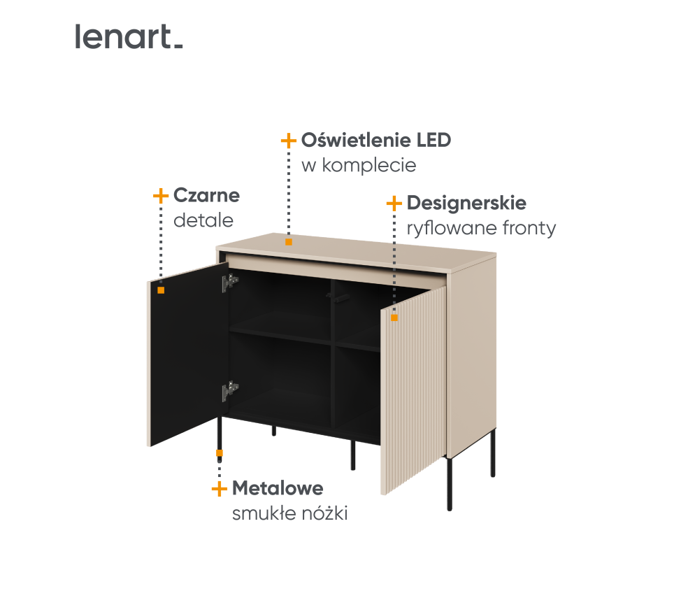 Komoda z oświetleniem TREND TR-02 Beżowa