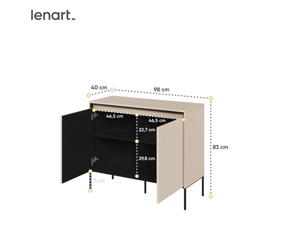 Komoda z oświetleniem TREND TR-02 Beżowa