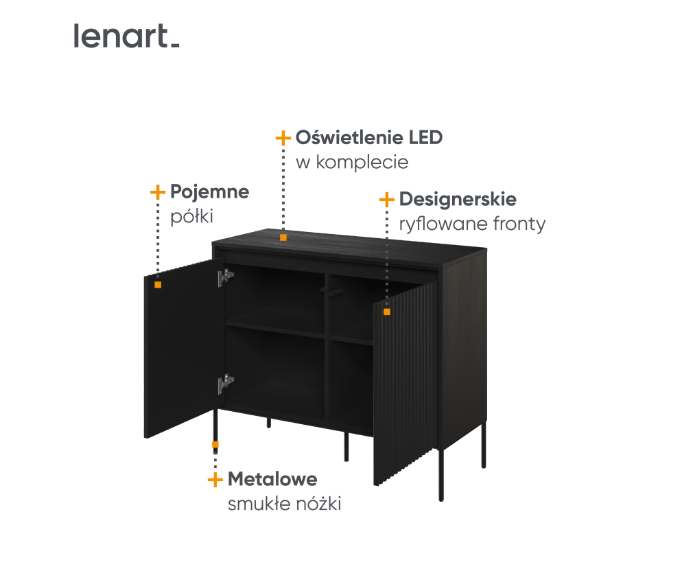 Komoda z oświetleniem TREND TR-02 Czarna