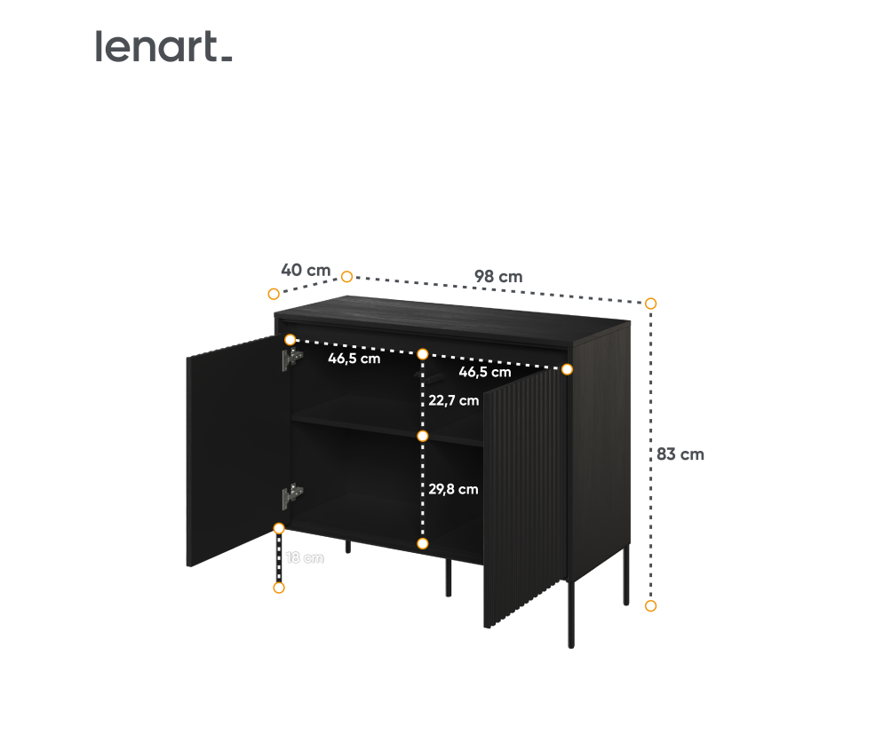 Komoda z oświetleniem TREND TR-02 Czarna