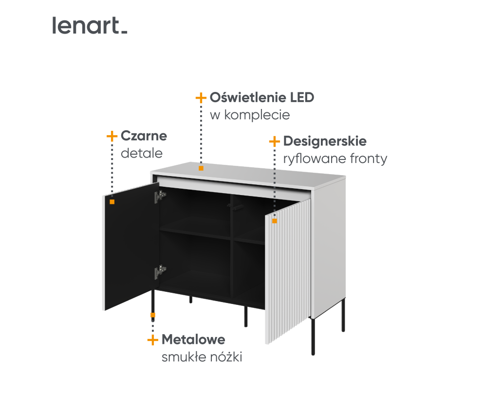 Komoda z oświetleniem TREND TR-02 Biała