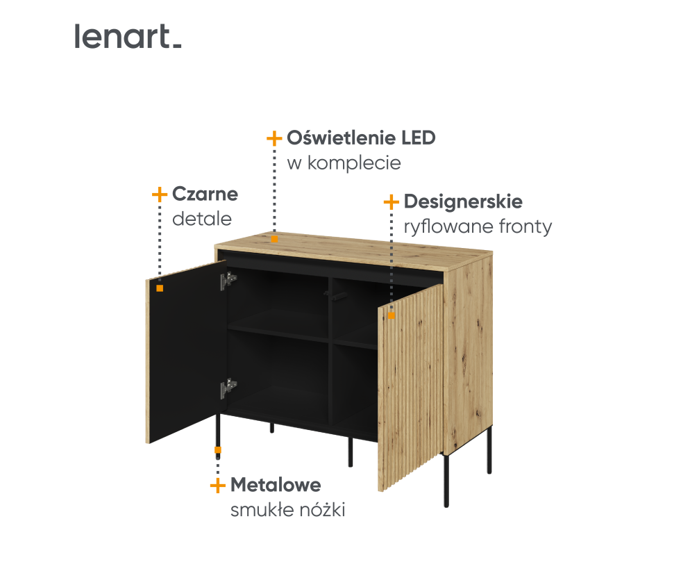 Komoda z oświetleniem TREND TR-02 Dąb Artisan