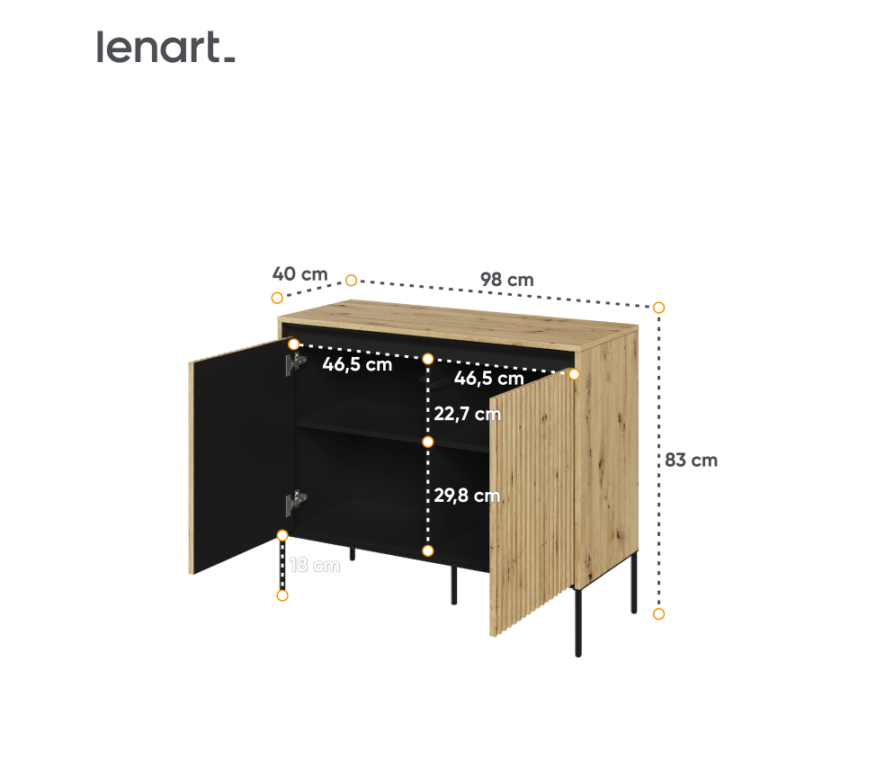 Komoda z oświetleniem TREND TR-02 Dąb Artisan