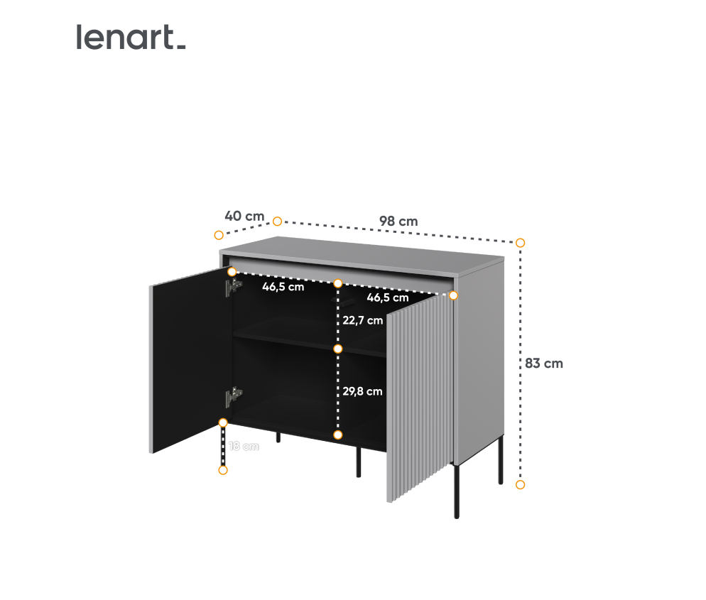 Komoda z oświetleniem TREND TR-02 Szara