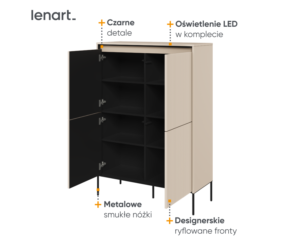Komoda z oświetleniem TREND TR-03 Beżowa