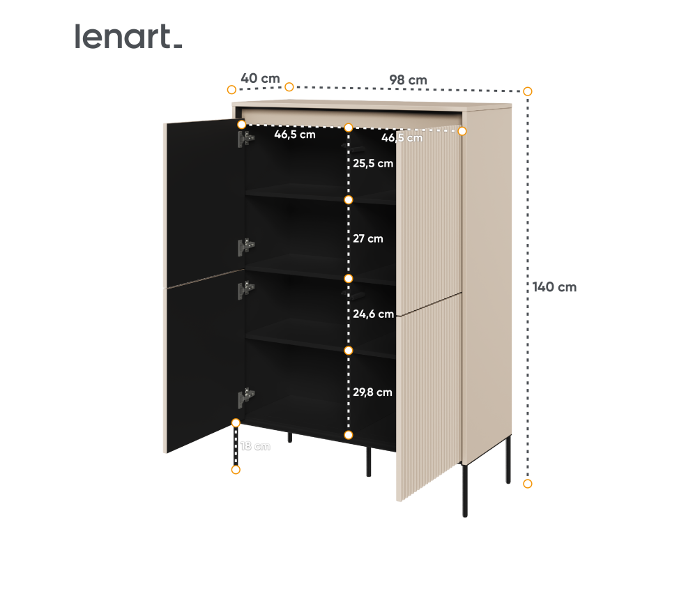 Komoda z oświetleniem TREND TR-03 Beżowa